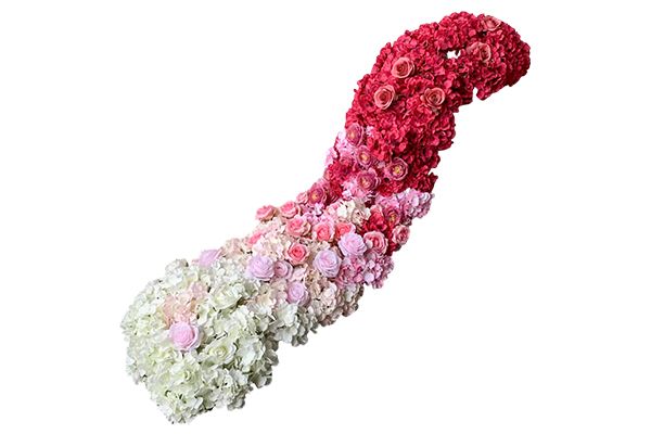 200x45cm Rose Red Gradient Road Flower Art