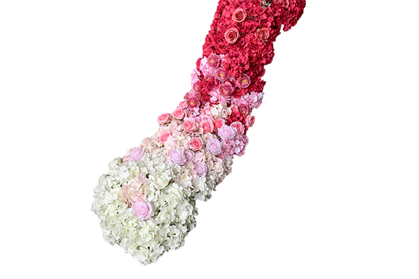 200x45cm Rose Red Gradient Road Flower Art